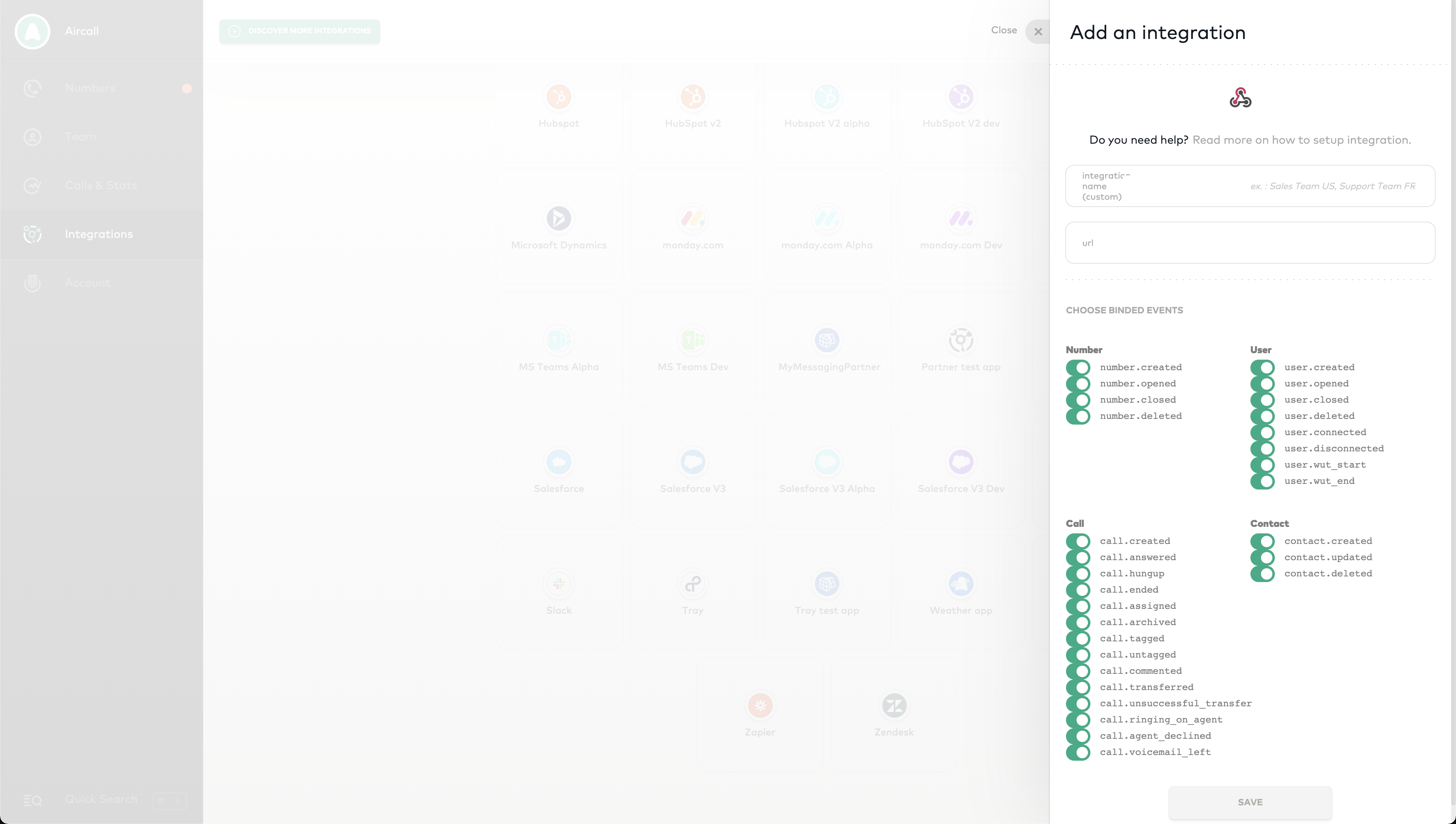 Webhook creation